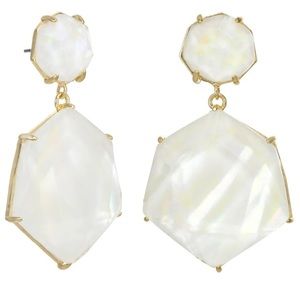 MOTHER OF PEARL EARRING -genuine mother of pearl inlay,glass crystal